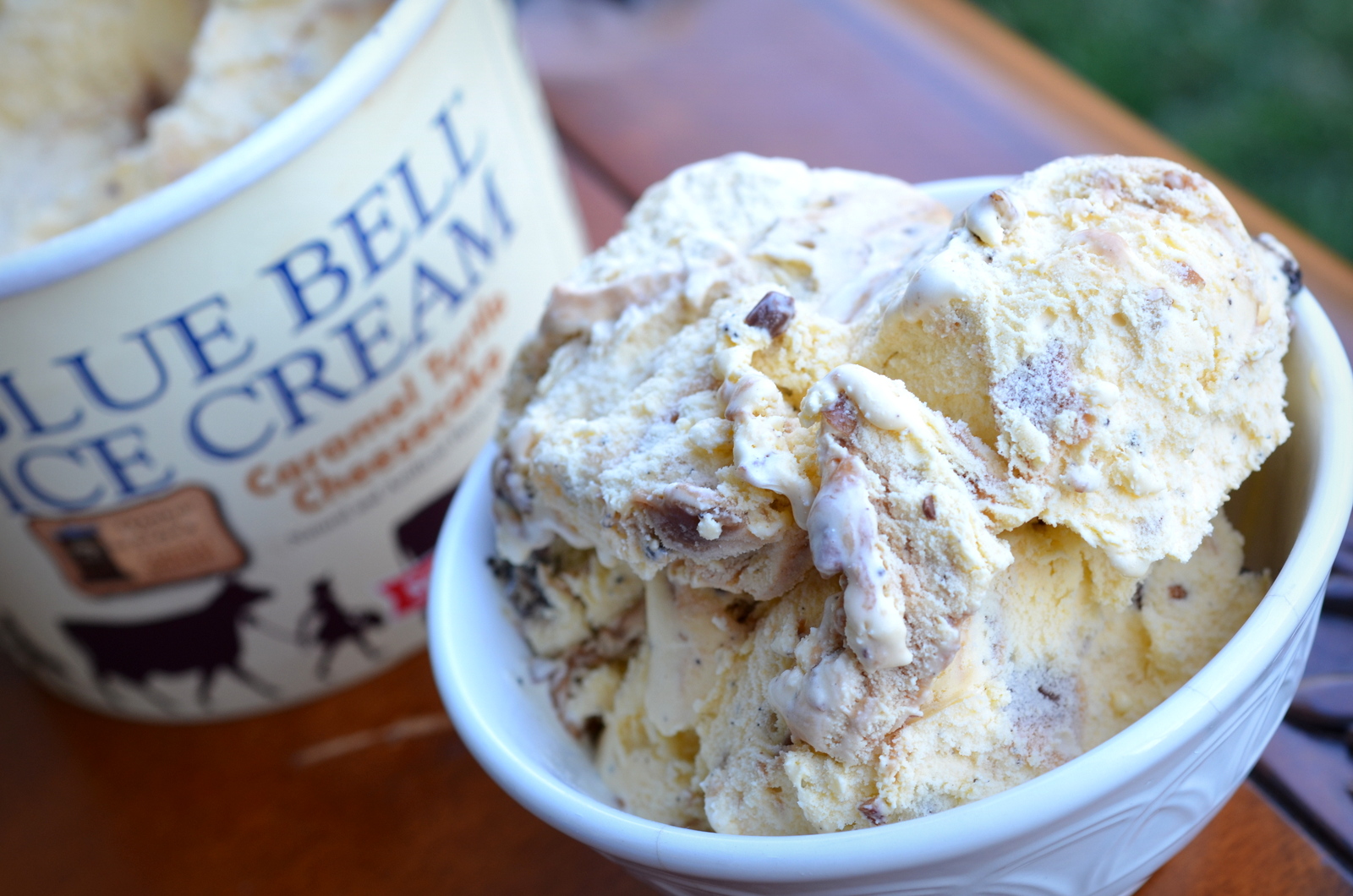 food and ice cream recipes REVIEW Blue Bell Caramel Turtle Cheesecake