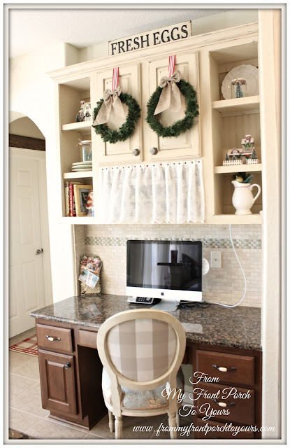 French Farmhouse- French Country- Christmas-Kitchen Built In Desk