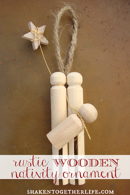 DIY rustic wooden nativity ornament // {create this} at shaken together