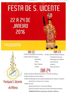 Programa  Festa de São Vicente 2016 @ Alfena