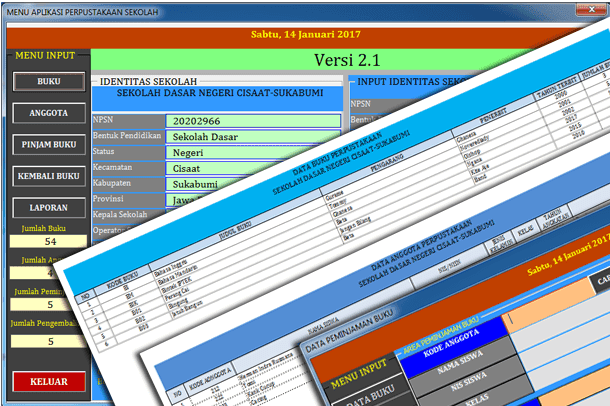 Aplikasi Perpustakaan Sekolah Untuk Sd Format Microsoft Excel Arsip Berkas Edukasi