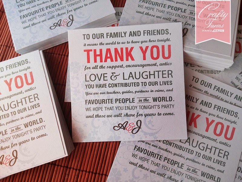 Wedding Card Malaysia Crafty Farms Handmade Thank You Wedding Thank You Card With Poem