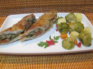 Rulada de porc umpluta cu ficatei si spanac