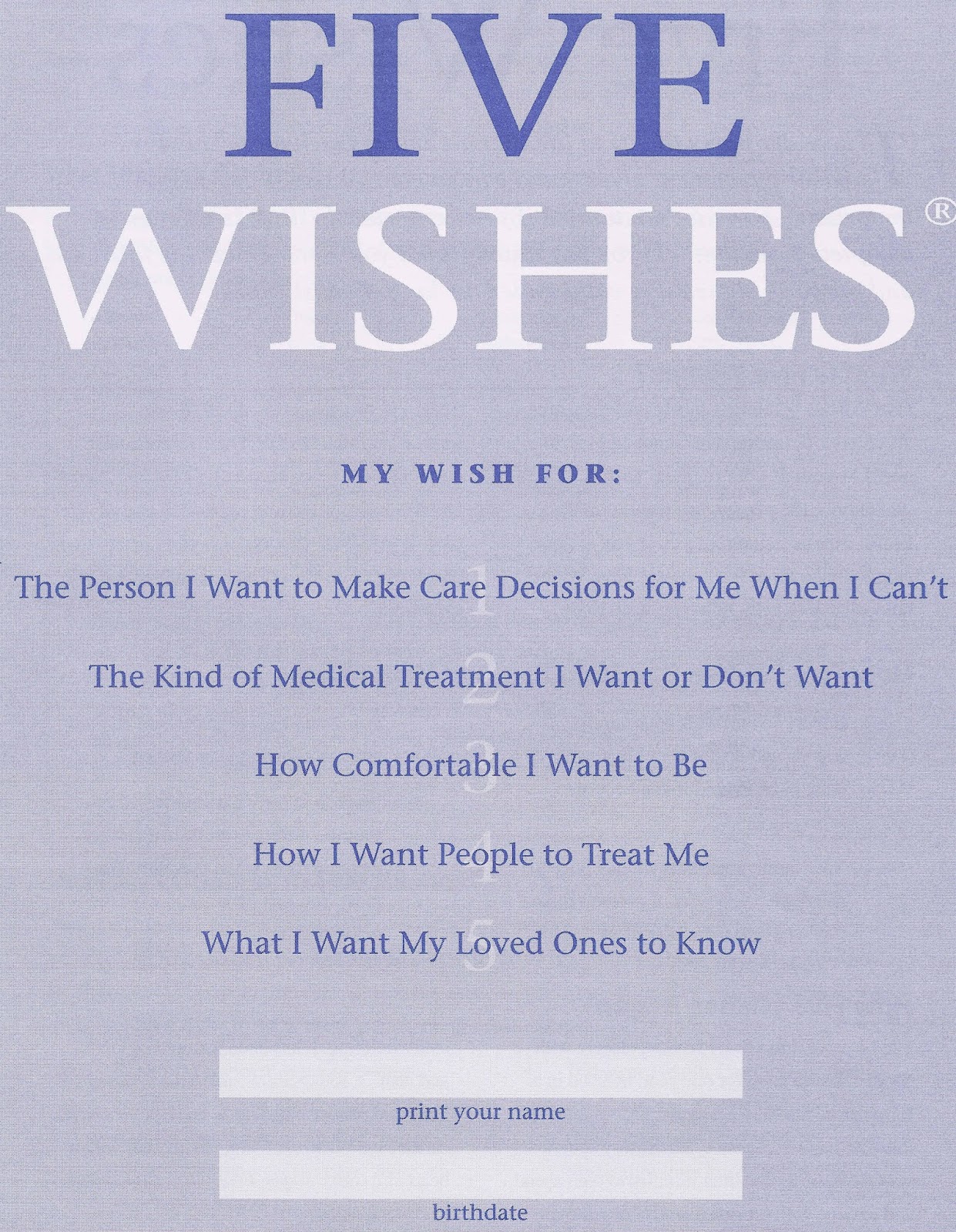 Medical Futility Blog Five Wishes Online Free