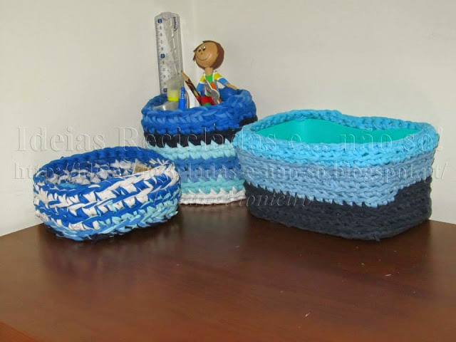 Crochet Tshirt Yarn Basket