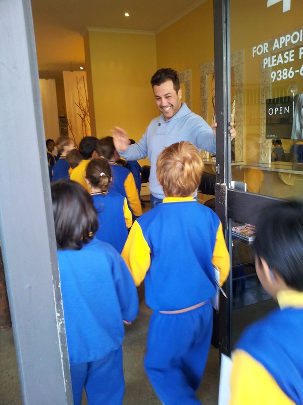 Moreland Primary Preps Walking to the Hair Salon