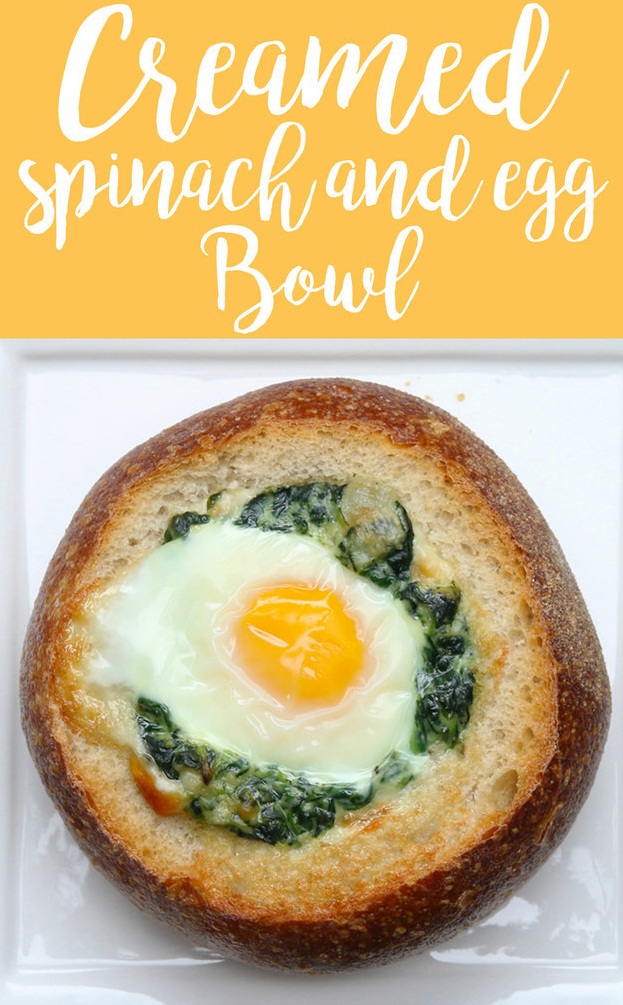 Recipe Creamed Spinach and Egg Bread Bowl My Favorite Things