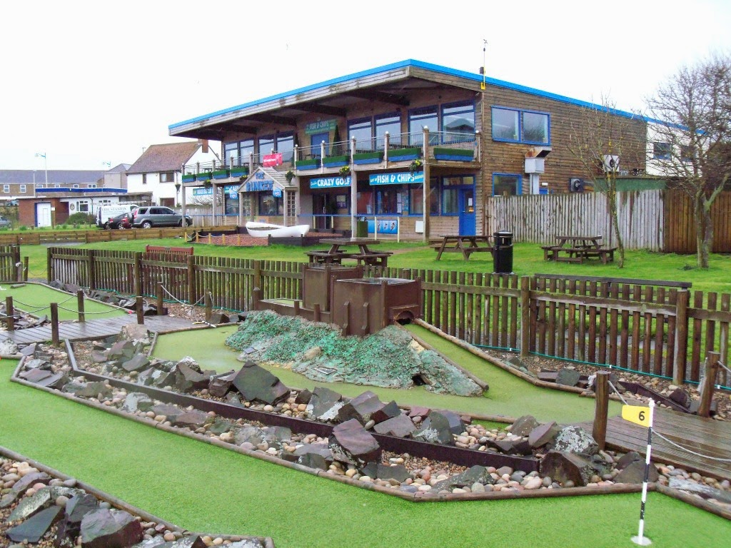 The Crazy Golf course and The Bunker clubhouse in Seahouses Seahouses Crazy Golf