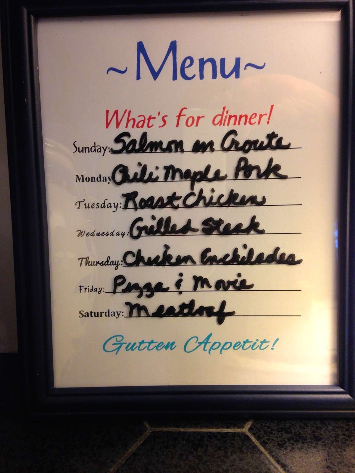MAY DAYS DIY Dry Erase Menu Board