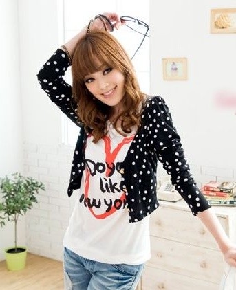 Winnie's Korean Fashion BlogMart: Polka Dots Cotton Outer Wear