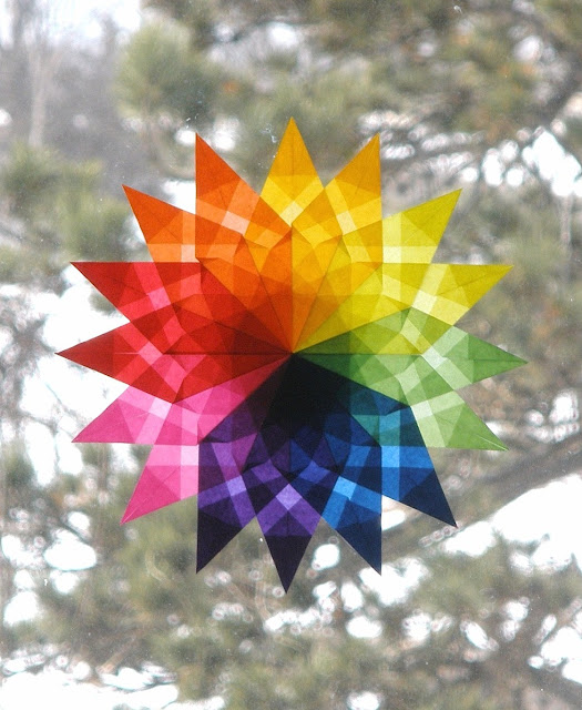 I Love Handmade: Rainbow Mandala Floral Window Star by Harvest Moon by Hand