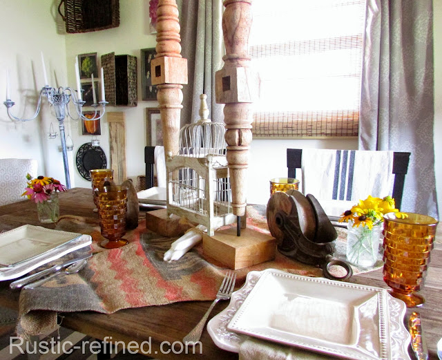 Beautiful Rustic and unusual Tablescape