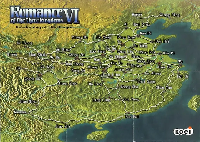 แผนที่จากเกม สามก๊ก 6 Romance of the Three Kingdoms VI