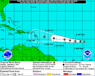 Tormenta tropical Grace sigue curso Caribe.