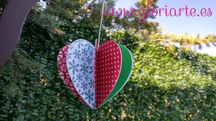 corazón de papel de navidad