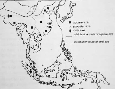 Route of Neolothic culture spread in Indonesia