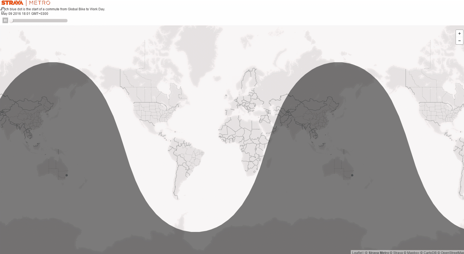  Strava's animated Global Bike to Work Day map