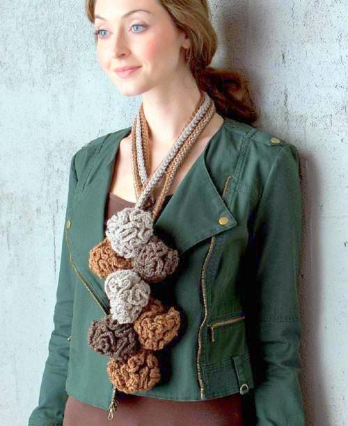 Scarf necklace Crochet pattern