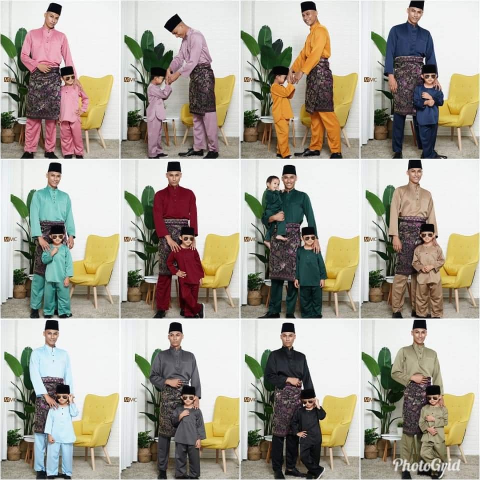 Raya dah tak lama lagi ini dia baju melayu ayah dan anak