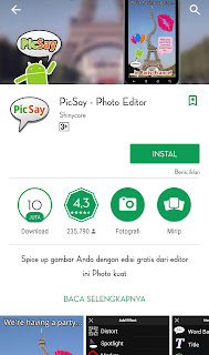 Picsay Pro memungkinkan anda bisa memotong gambar kemuadian menaruh ikan hiu seperti yang nge-trend saat ini dan juga bisa di edit sesuai selera.