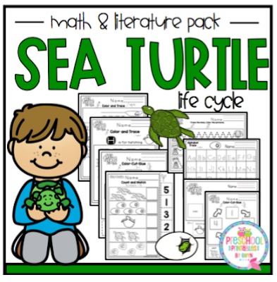 Sea Turtle Life Cycle Math and Literature (Updated!) ~ Preschool Printables