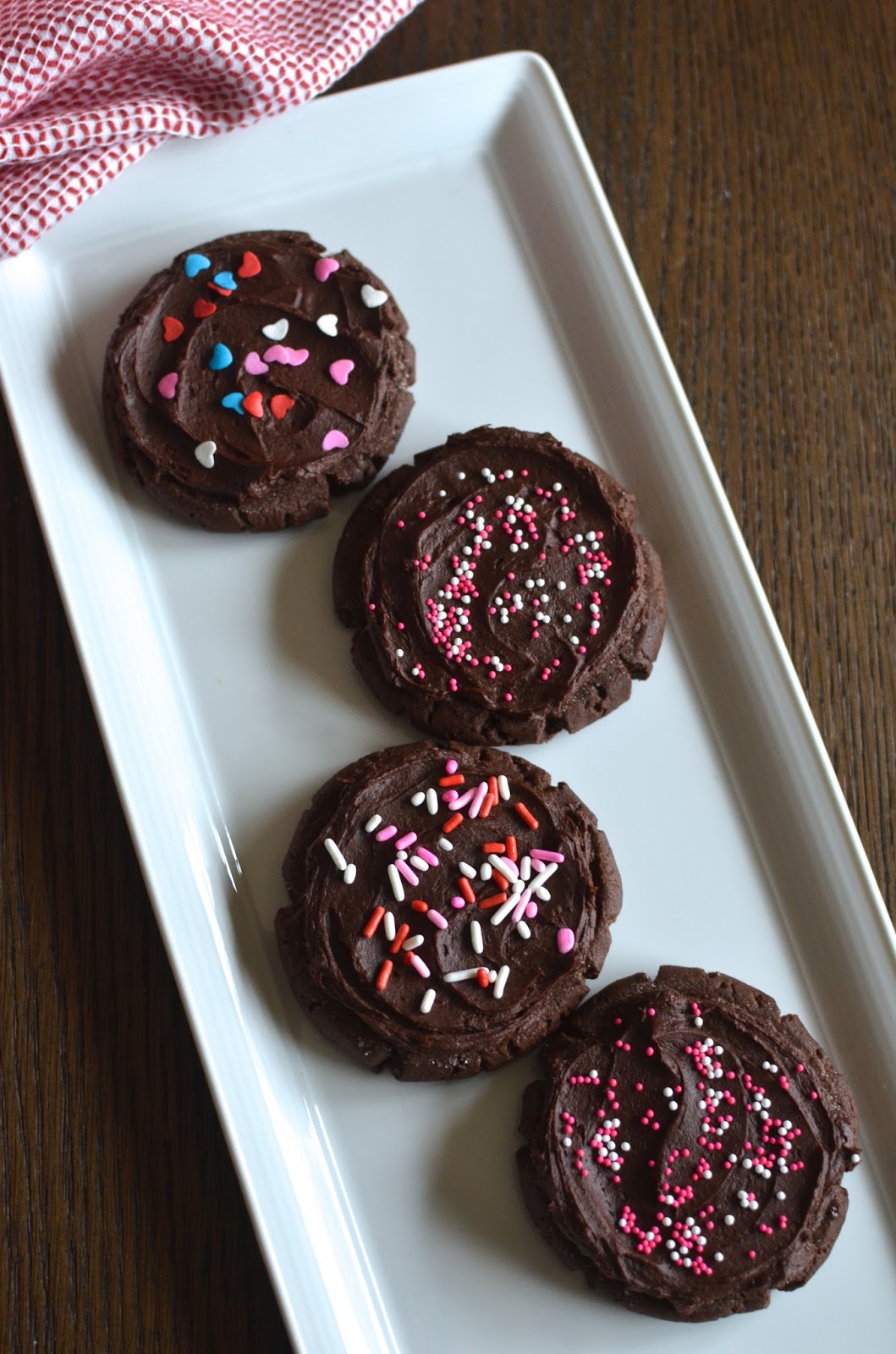 Playing with Flour Soft chocolate frosted cookies