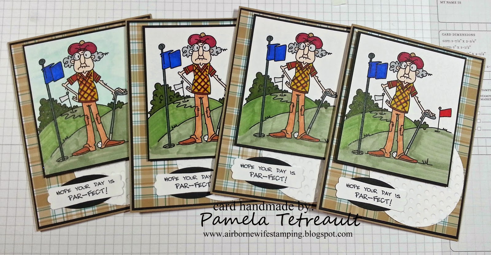 airbornewife's stamping spot 4 more Gus The Golfer cards