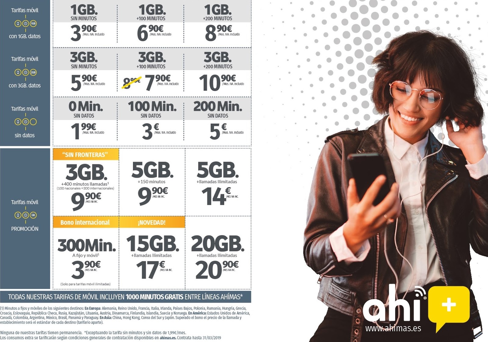 Anteriores tarifas de Ahí+ Anteriores tarifas de Ahí+