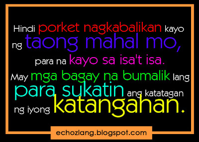 Hindi porket nagkbalikan kayo ng taong mahal mo, para na kayo sa isa't isa.