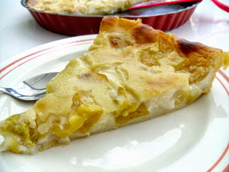 Gourmande ou passionnée... Flan aux prunes à la compote de poire