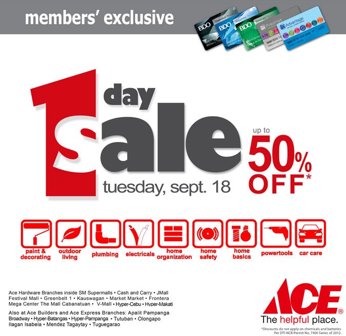Ace Hardware 1 Day Sale 50 Off on Items Pamurahan Your Ultimate