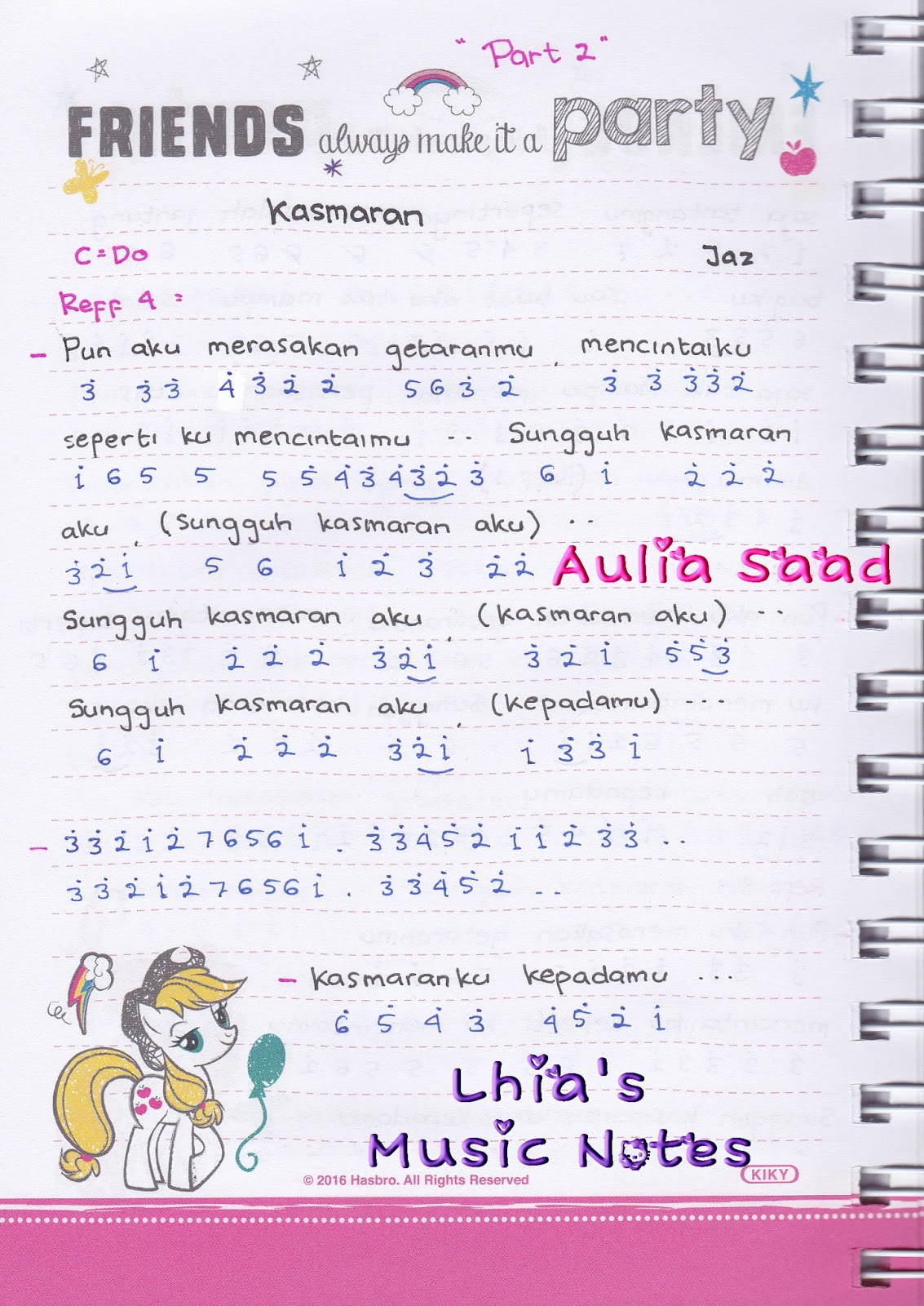 Not Angka : Jaz - Kasmaran | Aulia's World