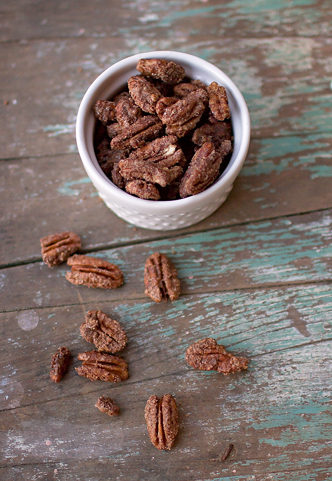 Candied (or glazed) pecans are literally the perfect food gift, party contribution, dessert topping, salad topping, I could go on and on. For this recipe we are going to make 4 cups of candied pecans, which will fill two standard round Christmas tins (you are covered for your church and work potluck christmas parties) or four mason jars (that's four neighbor gifts) or you can just eat them right out of the Reynolds Bakeware and store them for up to a week! Find more Reynolds Holiday Recipes here.
