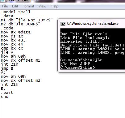 JLE in Assembly: ~ Get Information