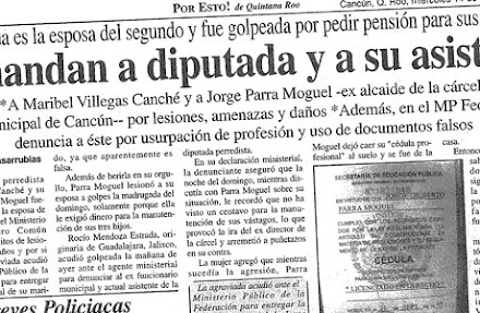 Expediente Marybel: amplio archivo de notas periodísticas dejan al descubierto abusos, tropelías y excesos de la pareja Villegas-Parra