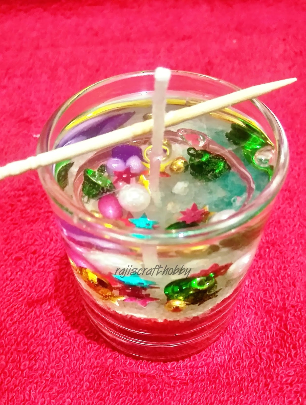 Raji's Craft Hobby DIY Christmas Gel Candles