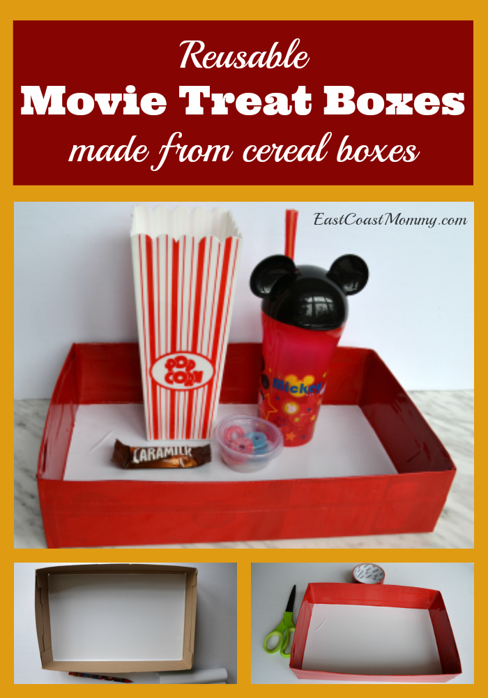 East Coast Mommy Movie Treat Boxes... made from recycled cereal boxes