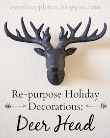 Re-purpose holiday decorations in to everyday home decor by Over The Apple Tree