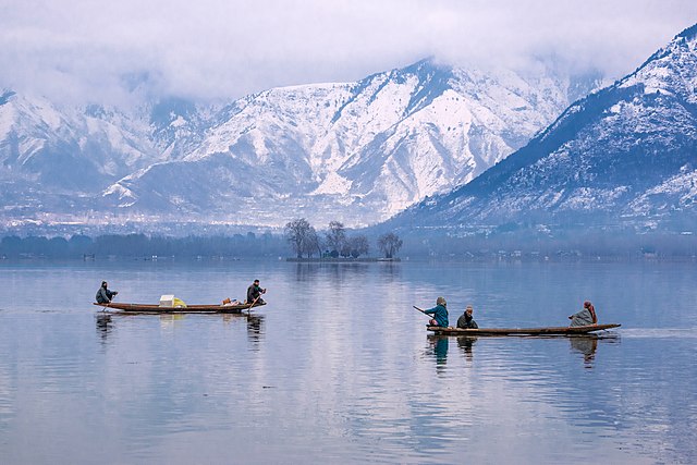 Dal Lake - Srinagar with snow capped Himalayas in the background Dal Lake - Srinagar with snow capped Himalayas in the background