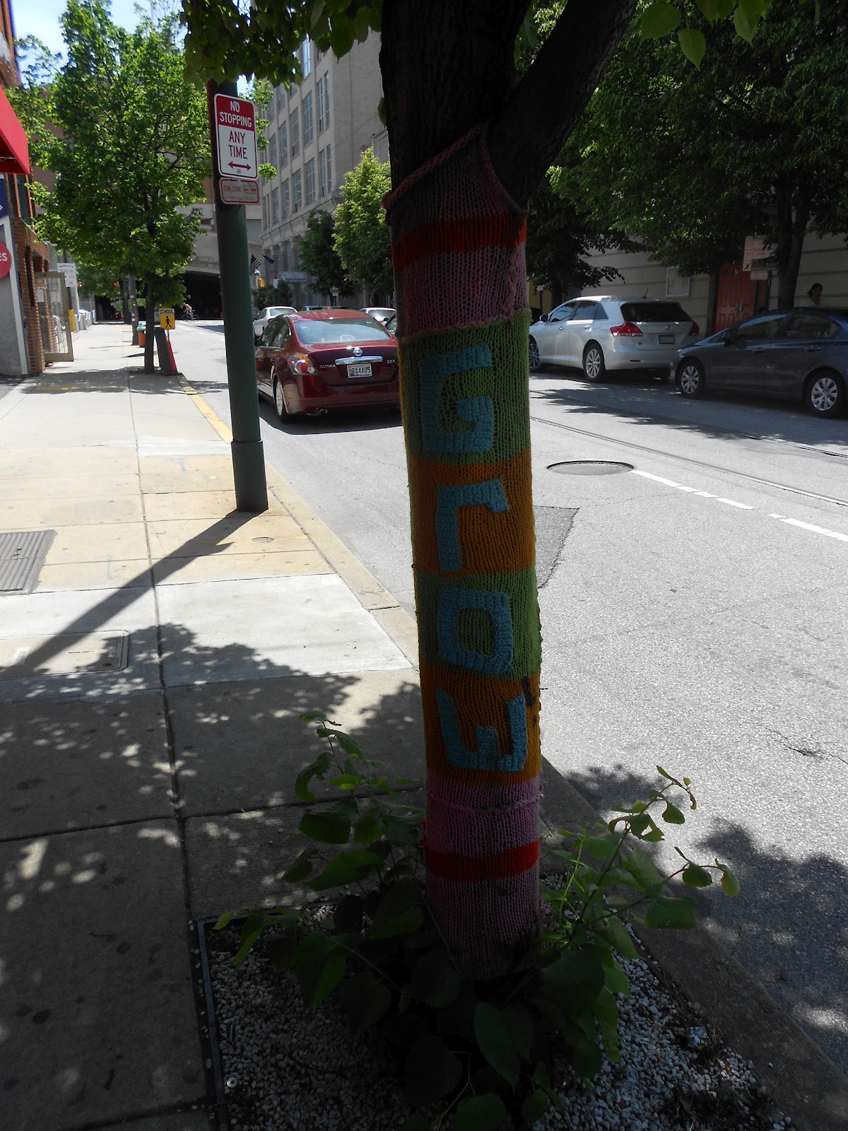 Blue Betty Yarn Bomb/Graffiti in Philly