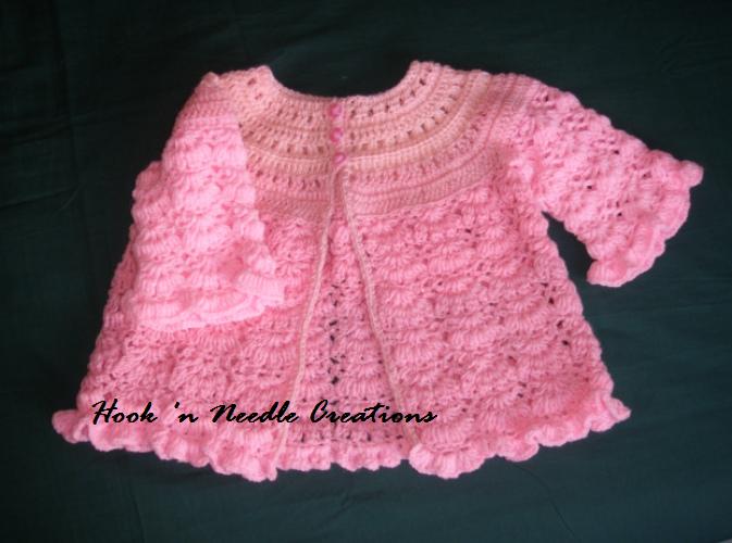 Hook 'n Needle Creations: Crocheted Baby Cardigan