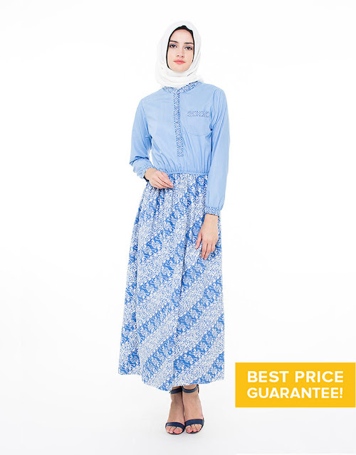 Model Baju Batik Gamis Kombinasi Terbaru Model Baju Batik Gamis Kombinasi Terbaru
