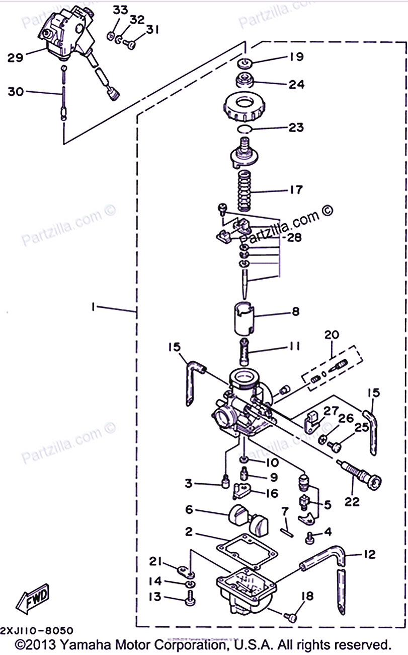 Yamaha Blaster Carburetor diagram