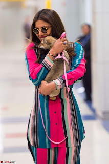 Priyanka Chopra in Colorful Jumpsuit arriving at JFK Airport New York 18 June 2017 ~  Exclusive 010