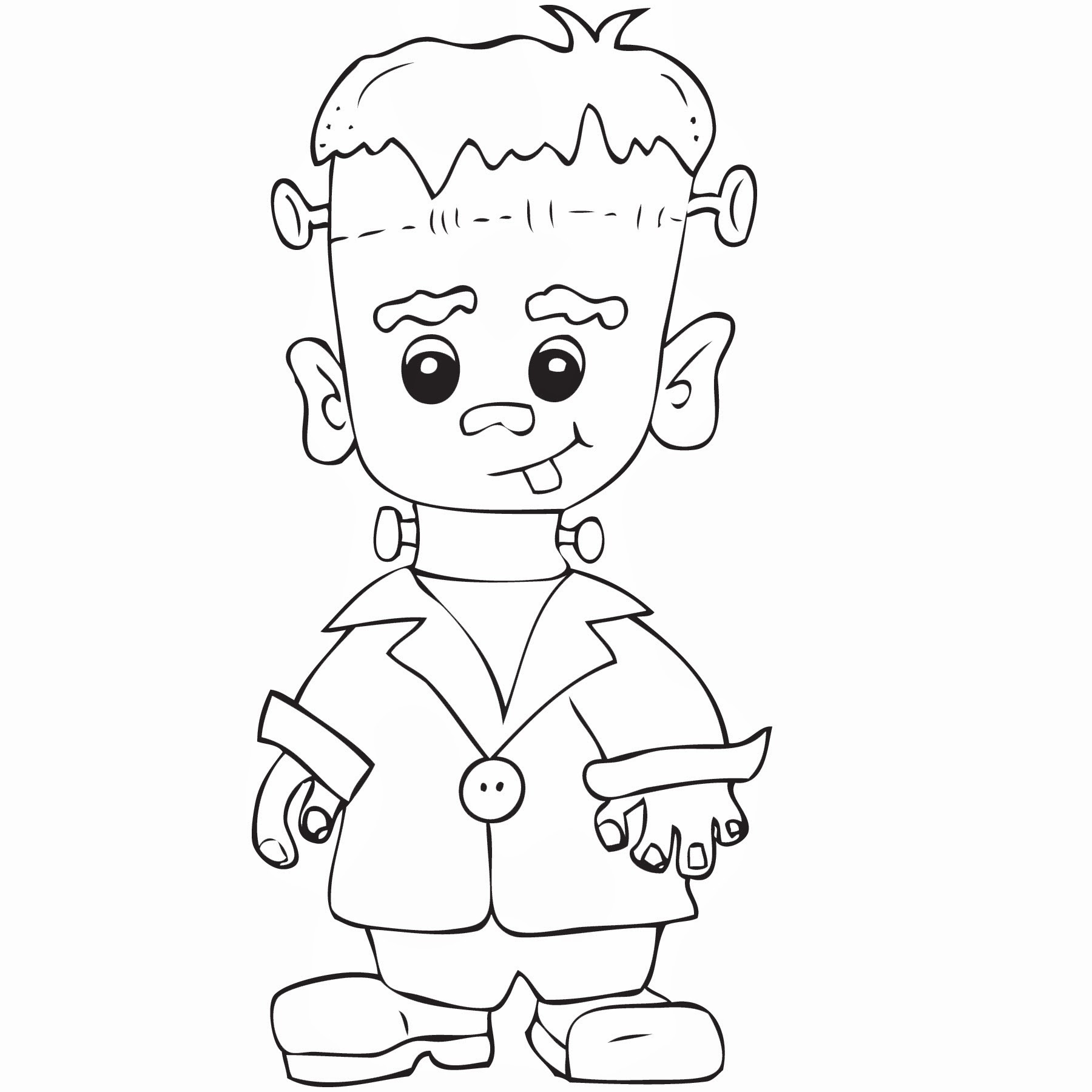 Drawing Frankenstein Clip Art Sketch Coloring Page