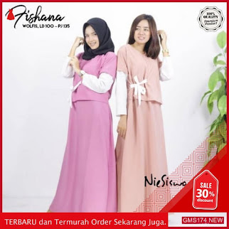 GMS174 KRSRS174G28 Gamis Fishana Maxy Dress Bahan Dropship SK1404049188