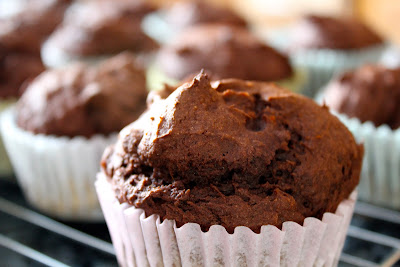 two ingredient chocolate pumpkin muffins, suitable for a bake sale