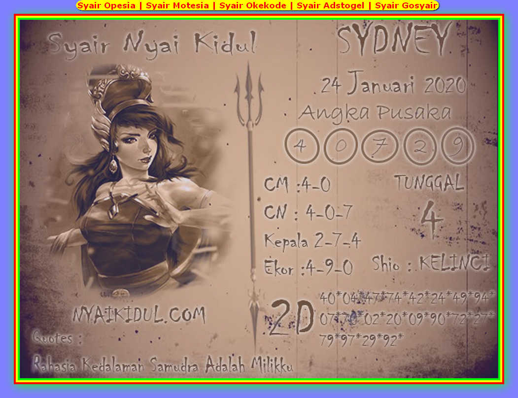 1 New Message Kode Syair Sydney 24 Januari 2020 Forum Syair Togel Hongkong Singapura Sydney