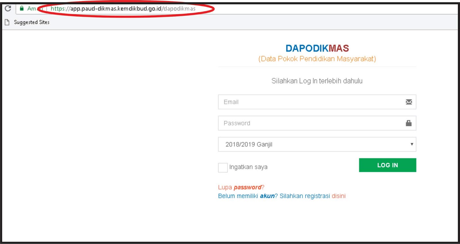 Cara login dan masuk di aplikasi Dapodikmas (Data Pokok