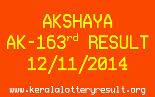 AKSHAYA Lottery AK-163 Result 12-11-2014
